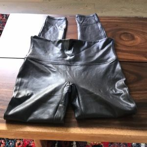 Faux black leather spanx